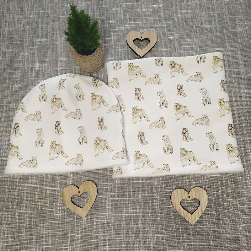 Jersey Cotton Fabric Digital Print - Whit Tiger