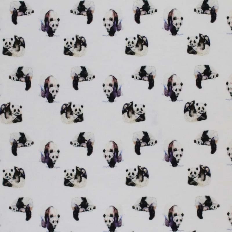 Jersey Cotton Fabric Digital Print - Pandas